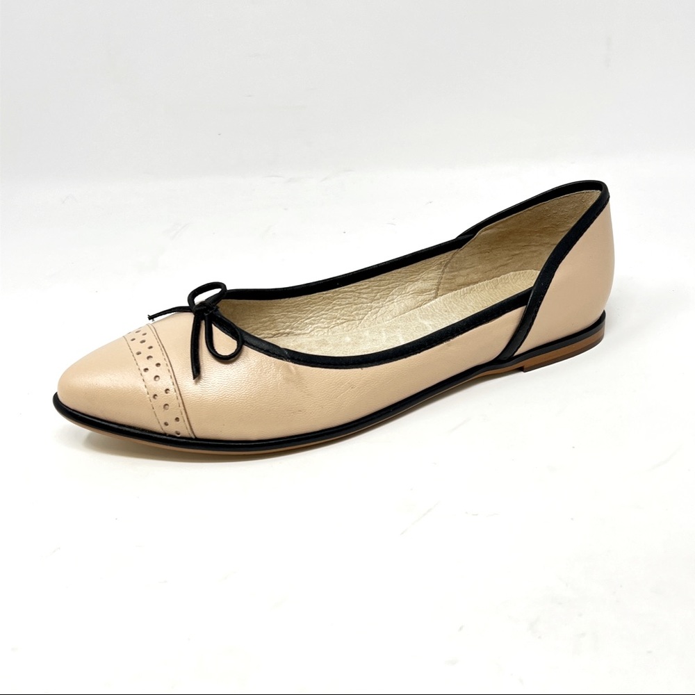 J.Shoes Tan and Black Flat Shoes from the UK.